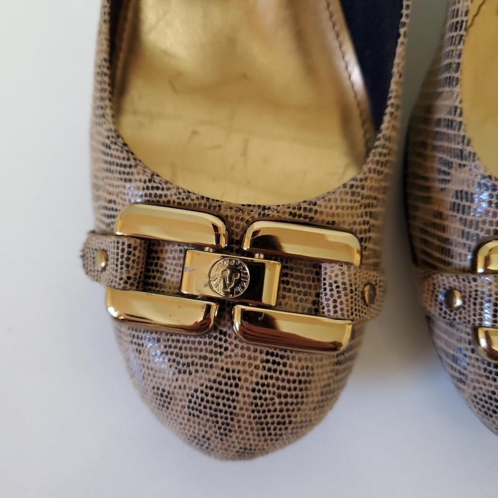 Anne Klein iflex "Fannon" Animal Print Fabric Pumps Block Heels, Size 7.5 - Picture 10 of 12